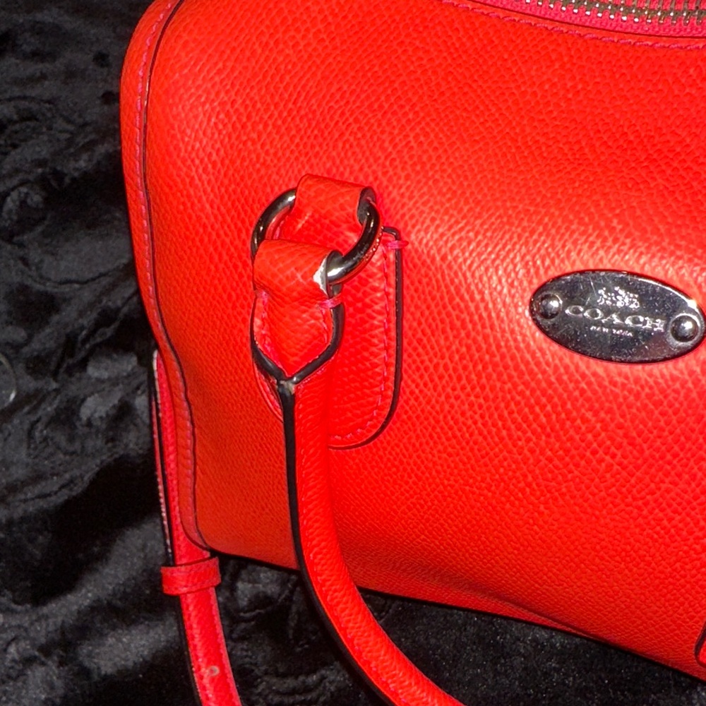 Coach Vibrant Pink/Orange Mini Bennett Satchel - Picture 3 of 10